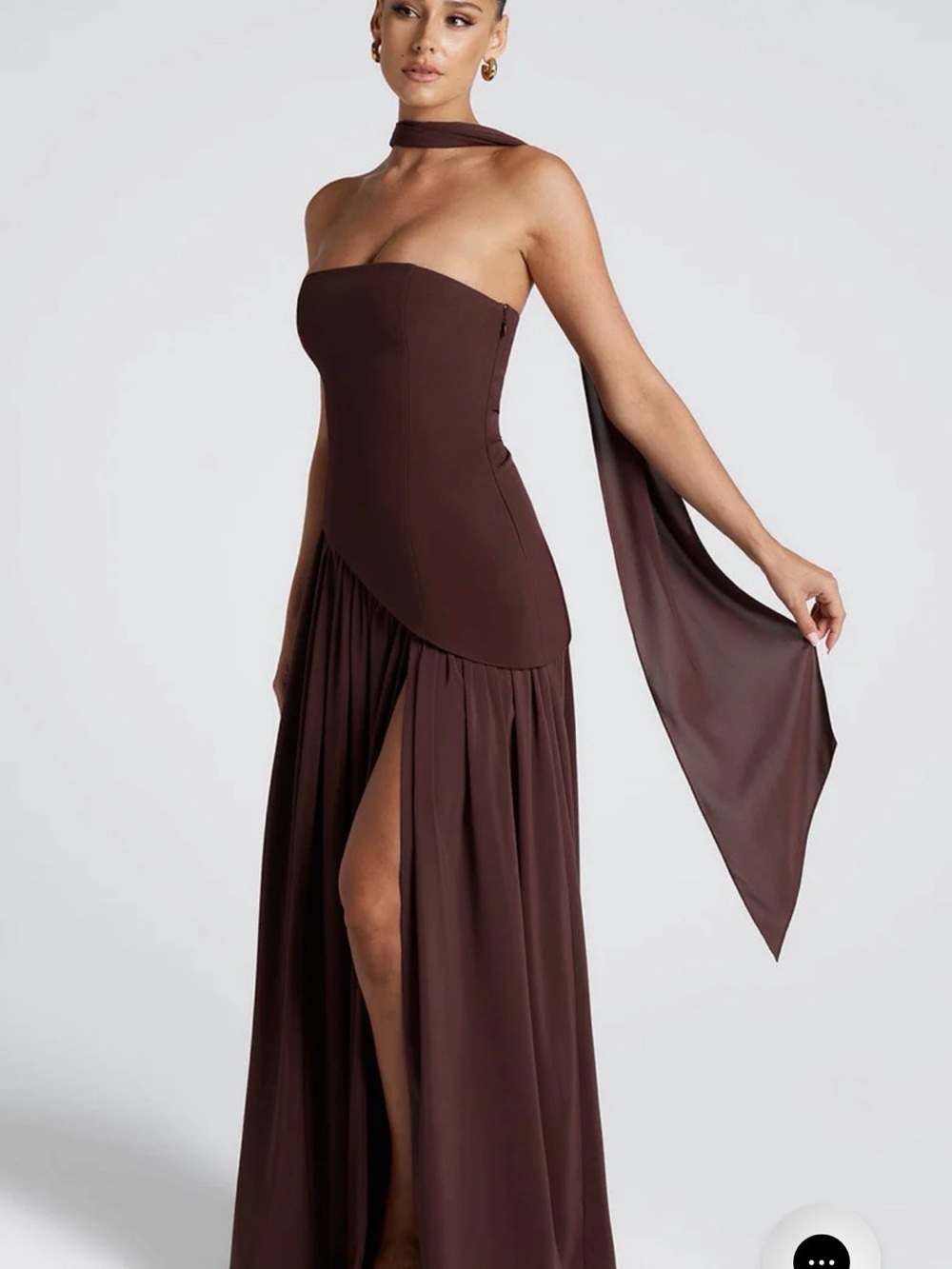 BABY BOO : MALIYAH MAXI DRESS - PLUM BROWN - Picture 2 of 5